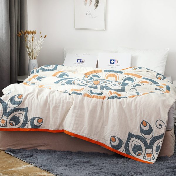 Japan Style Summer Blankets For Beds 6 Layers 100 Cotton Bedspread Sofa Plaid Bed Sheet Quilts 1