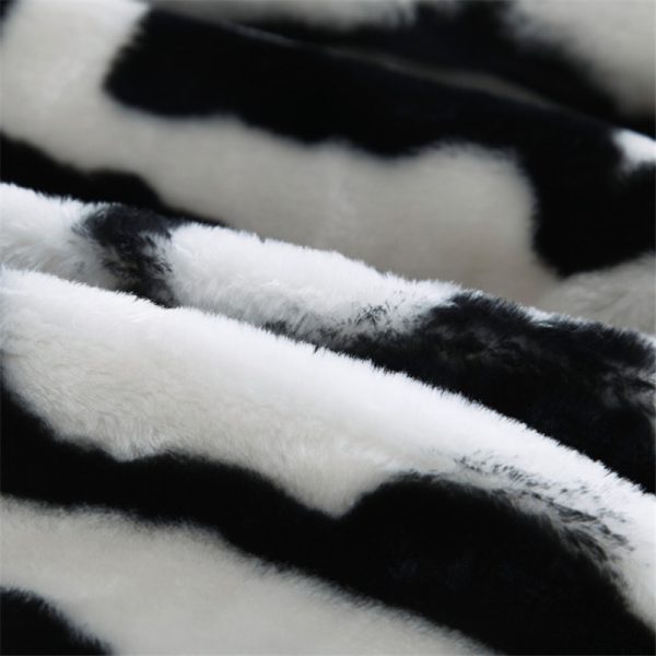 Luxury Quality Thick Raschel Mink Blanket Zebra Skin Pattern Printed Sofa Throw Twin Queen Size Super 2