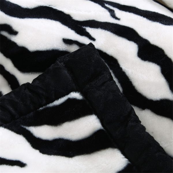 Luxury Quality Thick Raschel Mink Blanket Zebra Skin Pattern Printed Sofa Throw Twin Queen Size Super 3