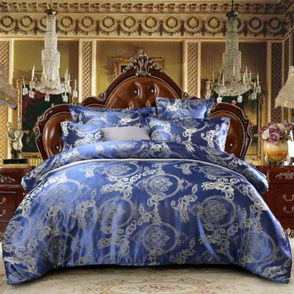 Europe and America Jacquard Luxury Bedding Set Satin Modern Luxury Bedding Sets High End Imitation Silk 1