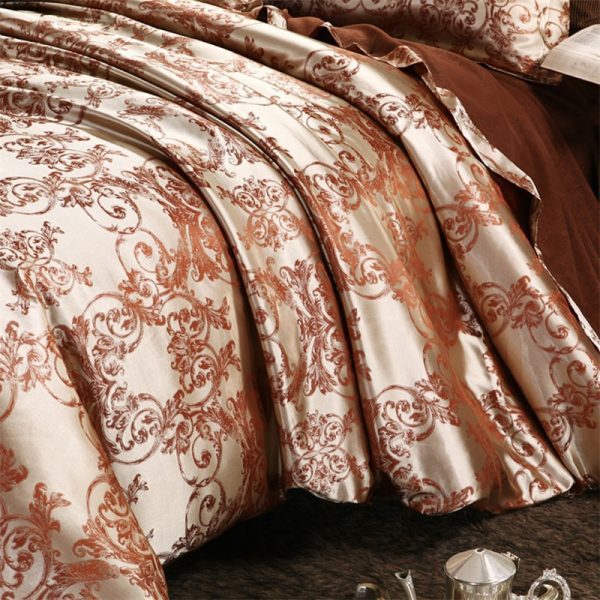 Europe and America Jacquard Luxury Bedding Set Satin Modern Luxury Bedding Sets High End Imitation Silk 3