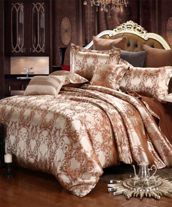 Europe and America Jacquard Luxury Bedding Set Satin Modern Luxury Bedding Sets High End Imitation Silk