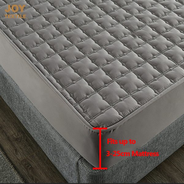 Joy Textile Mattress Cover Modern Washable Plain Bed Covers Breathable Quilted King Mattress Protector with Elastic 1