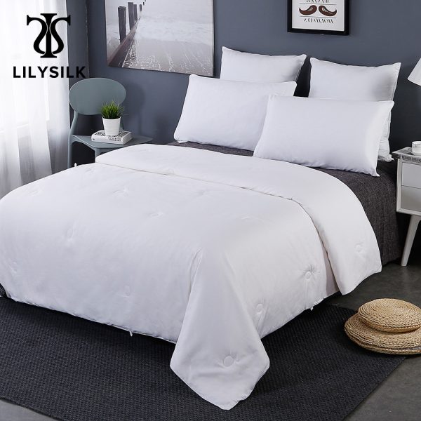 LILYSILK Comforter Duvet Silk Pure 100 Silk Natural long strand floss All Season Cotton Covered Winter