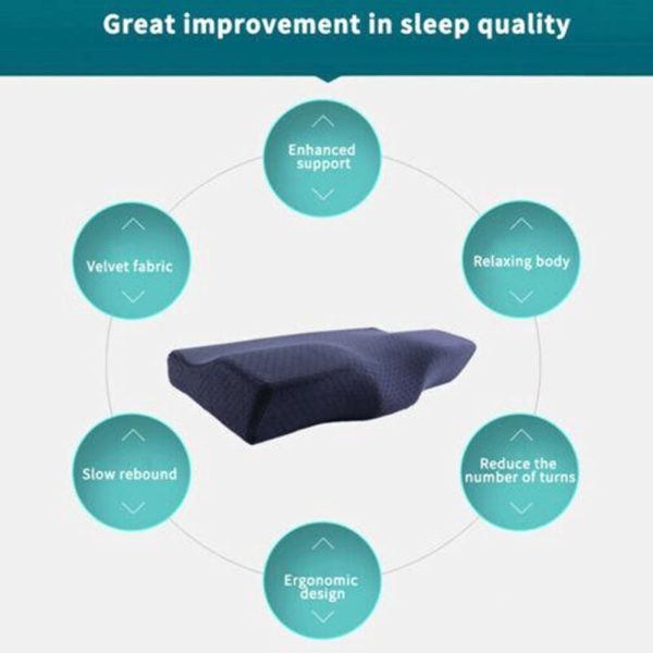 Memory Foam Bedding Pillow Shaped Ergonomic Cervical Pillow Sleeping Comfortable Neck Protection Butterfly Memory Foam Pillow 5