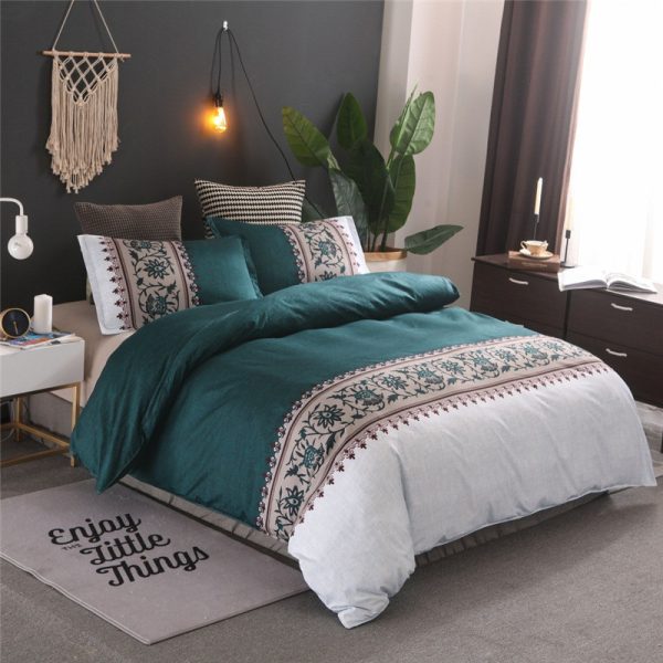 Simple Luxury Floral Butterfly Bedding Set Soft Microfiber Flowers Print Duvet Cover With Pillowcases For Adults