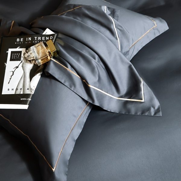 Solid Color Double Queen Duvet Cover set Luxury 1000TC Egyptian Cotton Soft Silky Bedding Bed Sheet 3